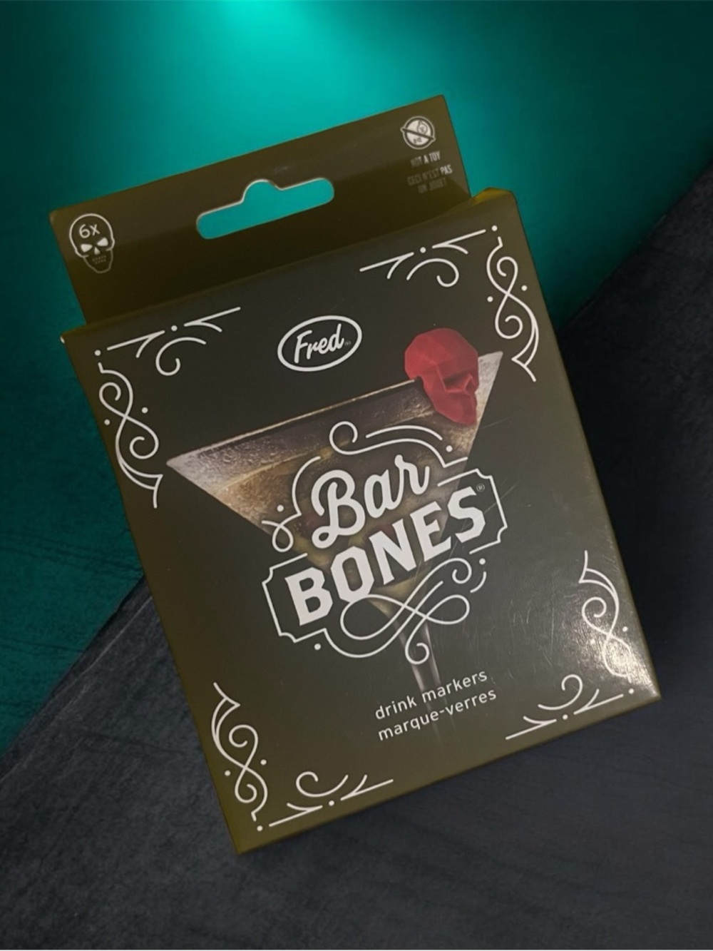 Fred Bar Bones Drink Markers - Black Box with Red Skull